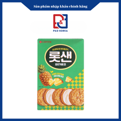 Lotte Bánh quy kem socola hộp xanh lá vị dứa 315g 롯샌 파인애플