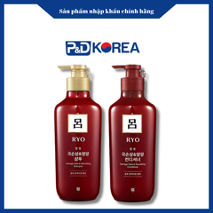 RYO Bộ dầu gội và xả thảo dược đỏ cặp 2 x 550ml 극손상케어 샴푸+컨디셔너