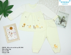 Bộ sơ sinh cài vai dài tay bé gái Dokma (6-18M)