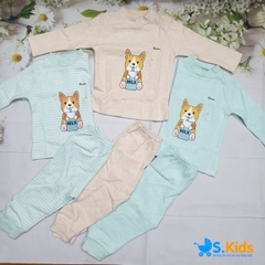 Avaler - Bộ cotton cổ 3p hình chó