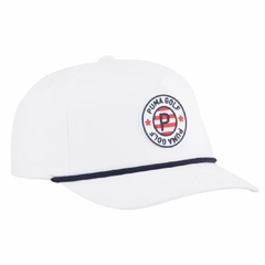 Mũ Puma Chính Hãng - Pars Stripes Rope Tech White Glow Headwear - Màu Trắng | JapanSport 025241-01