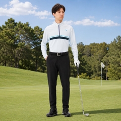 Áo Polo Mizuno Chính Hãng - Breath Thermo Long Sleeve Half Zip Shirt - Màu Trắng | JapanSport E2GAA505-white