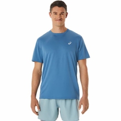 Áo Phông Asics Chính Hãng - KATAKANA SHORT SLEEVED TOP - Màu Xanh | JapanSport 2011A813-413