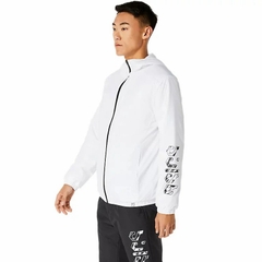 Áo Khoác Asics Chính Hãng - Asics Hex Graphic Padded Windbreaker Hoodie - Màu Trắng | JapanSport 2031E238-100