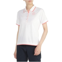 Áo Polo Mizuno Nữ Chính Hãng - Golf Wear, Quick Dry Basic Polo - Màu Hồng Trắng | JapanSport E2MA2203-01
