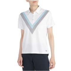 Áo Polo Mizuno Nữ Chính Hãng - Golf wear Quick Dry V-Line - Màu Trắng  | JapanSport E2MA2206-01