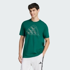 Áo Phông Adidas Nam Chính Hãng - Tech Outline Graphic Tee - Màu Xanh | JapanSport JJ1609