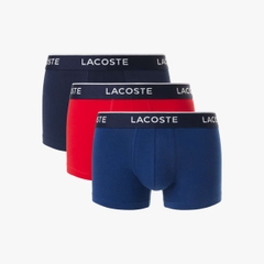 Quần Boxer Lacoste Chính hãng - Trunks 3-Pack - Màu Xanh/Đỏ/Navy | JapanSport 5H1300-51-W64