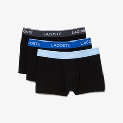 Quần Boxer Lacoste Chính hãng - 3-Pack Logo Waist Trunks - Màu Black/Blue/Green | JapanSport 5H3401-51-B68