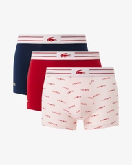 Quần Boxer Lacoste Chính hãng - 3-Pack Valentines Trunks - Màu Navy/ Hồng/ Đỏ | JapanSport 5H4748-51