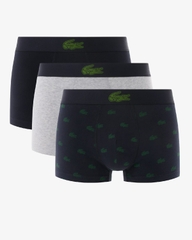 Quần Boxer Lacoste Chính hãng - 3-Pack Crocodile Print Trunks - 3 màu | JapanSport 5h5154-51-I90