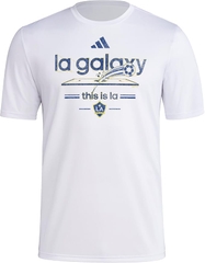 Áo Phông Adidas Nam Chính Hãng -  Los Angeles Galaxy Vintage World Pregame - Màu Trắng | JapanSport HT4002