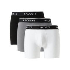Quần Boxer Lacoste Chính hãng - Men's Long Stretch Cotton Jersey Boxer Brief 3-pack - Màu Đen/Xám/Trắng | JapanSport 6H1290-51-RXZ