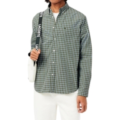 Áo Sơ Mi Lacoste Chính Hãng - Men's Regular Fit Plaid Poplin Shirt - Màu Green | JapanSport CH6981-51-IC3