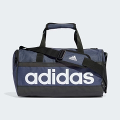Túi Trống Adidas Chính Hãng - Duffel Linear Essentials Siêu Nhỏ - Màu Đen/ Xanh | JapanSport HR5346
