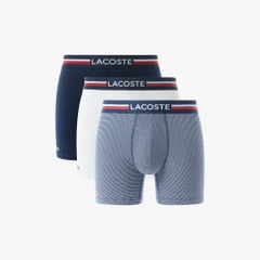 Quần Boxer Lacoste Chính hãng - 3-Pack Cotton Boxer - Màu Navy/Trắng/Xám | JapanSport 6H1281-51-525