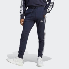 Quần Adidas Nam Chính Hãng - Essentials 3-Stripe Fish Skin Tapered Pants - Màu Xanh | JapanSport IC9406