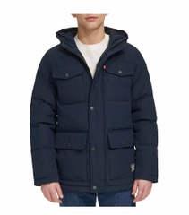 Áo Khoác Levi's Chính Hãng - Quilted Four Pocket Parka Hoody - Màu Navy | JapanSport LM0RP320-NVY