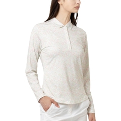Áo Golf Polo Foot Joy Nữ Chính Hãng - Watercolor floral print long-sleeved shirt - Màu Vàng | Japansport 38644-FJW-F25-S01