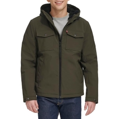 Áo Khoác Levi's Chính Hãng - Soft Shell Sherpa Hooded Jacket - Màu Olive | JapanSport LM1RP012-olv