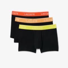 Quần Boxer Lacoste Chính hãng - 3-Pack Logo Waist Trunks - Màu Orange / Yellow / Orange | JapanSport 5H3401-51-ILW