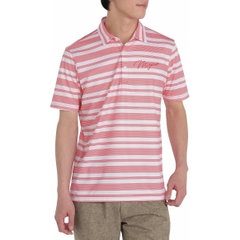 Áo Polo Mizuno Chính Hãng - Official Pique Multi-Lined Printed Short Sleeve - Màu Hồng | JapanSport  E2MAC015-86