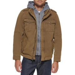 Áo Khoác Levi's Chính Hãng - Washed Cotton Hooded Military Jacket - Màu Kaki | JapanSport LM8RC364-khk