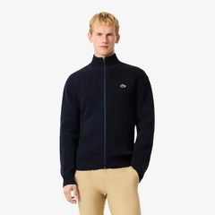 Áo Khoác Lacoste Chính hãng - Ribbed Knit Zip-Up Golf Sweater - Màu Navy | JapanSport  AH4811-51-166