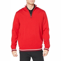 Áo Khoác Mizuno Chính Hãng - Golf Wear Half Zip-Up Sweater - Màu Đỏ | JapanSport E2MC1525-63