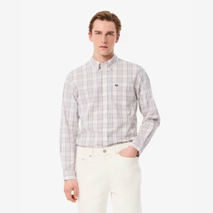 Áo Sơ Mi Lacoste Chính Hãng - Slim Fit Stretch Plaid Shirt - Màu Hồng | JapanSport CH3745-51-CCI