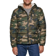 Áo Khoác Levi's Chính Hãng - Quilted Puffer with Sherpa Lined Hood - Màu Xanh | JapanSport LM2PR076-cfg