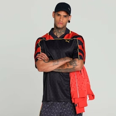 Áo Polo Puma Chính Hãng - Graphic Football Jersey - Màu Đen/Đỏ | JapanSport 629619-16
