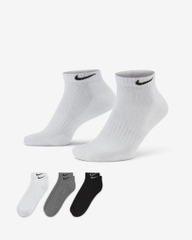 Tất Nike Chính Hãng - Everyday Cushioned - Đen/Trắng/Xám | JapanSport SX7670-964