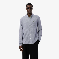 Áo Sơ Mi Lacoste Chính Hãng - Gingham Poplin - Màu Ghi | JapanSport CH5621-51-522
