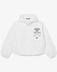 Áo Khoác Lacoste Chính hãng - Women's Cropped Zip-Up Hooded Jacket - Màu Trắng | JapanSport BF9824-51-001
