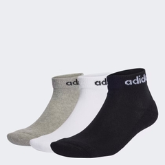Set Tất Adidas Chính Hãng - Bộ 3 Đôi Tất Cổ Chân Có Đệm Linear - Xám - Đen | JapanSport IC1304