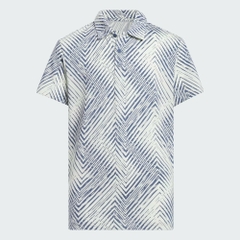 Áo Polo Adidas Trẻ em Chính Hãng - Kids Scripted Herringbone - Màu Trắng Xanh | JapanSport IM8255