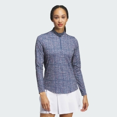 Áo Khoác Adidas Nữ Chính Hãng - Ultimate365 Printed Quarter Zip Mock - Màu Xanh | JapanSport  IX1406