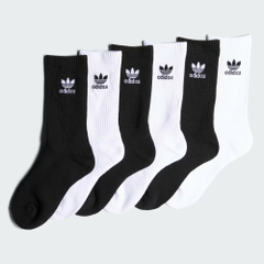 Set Tất Adidas Chính Hãng - Youth Originals Trefoil 6-Pack Crew - Màu Đen Trắng | JapanSport CH7708