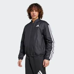 Áo Khoác Adidas Chính Hãng - Essentials 3-Stripes Insulated Bomber Jacket - Màu Đen | JapanSport JD1294