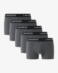 Quần Boxer Lacoste Chính hãng - Men's Cotton Jersey Trunks 5-Pack - Màu Xám | JapanSport 5H1292-51-XB4