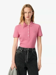 Áo Polo Lacoste nữ Chính hãng - L.12.D Slim Fit Stretch Petit Piqué - Màu hồng | JapanSport PF5462-51-B1I