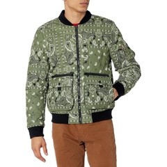 Áo Khoác Levi's Chính Hãng -  Quilted Utility Bomber Jacket with Olive Bandana Print - Màu Olive | JapanSport LM1MP936-olm