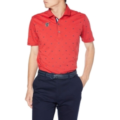 Áo Khoác Mizuno Chính Hãng - Printed short-sleeved shirt with matching collar - Màu đỏ | JapanSport 52MA0006-62