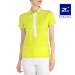 Áo Polo Mizuno Chính Hãng - Women's Logo Jacquard - Màu Vàng | JapanSport E2MAB207-37