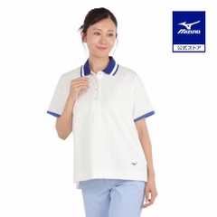 Áo Polo Mizuno Chính Hãng - UV Mizuno Logo Jacquard Shor - Màu Trắng | JapanSport E2MAC207-01