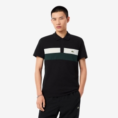 Áo Polo Lacoste Nam Chính hãng - Regular Fit Colorblock Petit Piqué Polo - Màu Đen/Trắng/Xanh | JapanSport PH5918-51-6XH