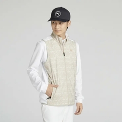 Áo Khoác Puma Nam Chính Hãng - Golf Stretch AOP Woven Full-Zip Sweat Jacket  - Màu Be | JapanSport 630314-03