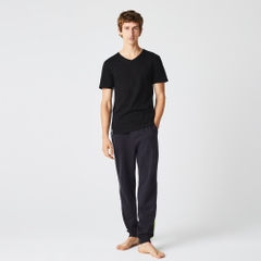 Set 3 Áo Phông Lacoste Chính Hãng -Cotton Shirt Regular Fit V-Neck - Màu Đen | JapanSport TH3444-51-031