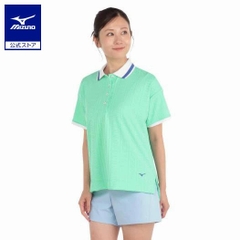 Áo Polo Mizuno Nữ Chính Hãng - Women's Short-sleeved Polo Shirt - Màu Xanh| JapanSport E2MAC207-30